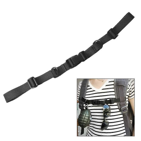 Bryststropp Ryggsekkstropp Justerbar Stropp Skulderstropp Klips Skulderstropp Brystbelte Black
