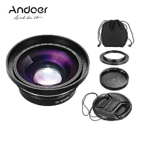 30mm 37mm 0.39X Full HD Vidvinkel Makroobjektiv för Ordro Digital Videokamera Videokamera