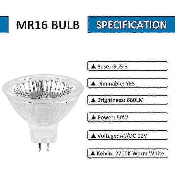Halogenpære GU5.3 50W 12V, 6-pak