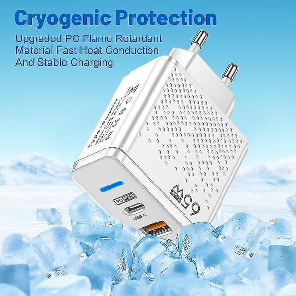 Ultrasnabb USB C-typ kabel Qc3.0 65w Pd Snabbladdare