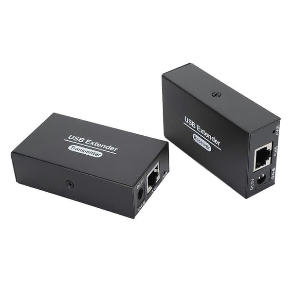 USB Extender 80m Over Single Ethernet Cat5e 6 7 USB RJ45 LAN Extender med 4 USB 2.0 Hub til Windows til OS X til Android til Linux EU-stik 100-240V