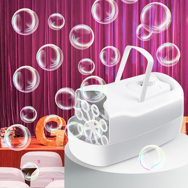 Automatisk bobleblåser, 2 hastigheter, 10 000+ bobler per minutt, perfekt sommerleke for fest innendørs utendørs