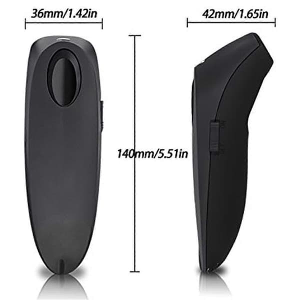 Wireless Bluetooth Barcode Scanner Handheld USB Barcode Reader with Charging Base with Vibration AlarmCJY Black