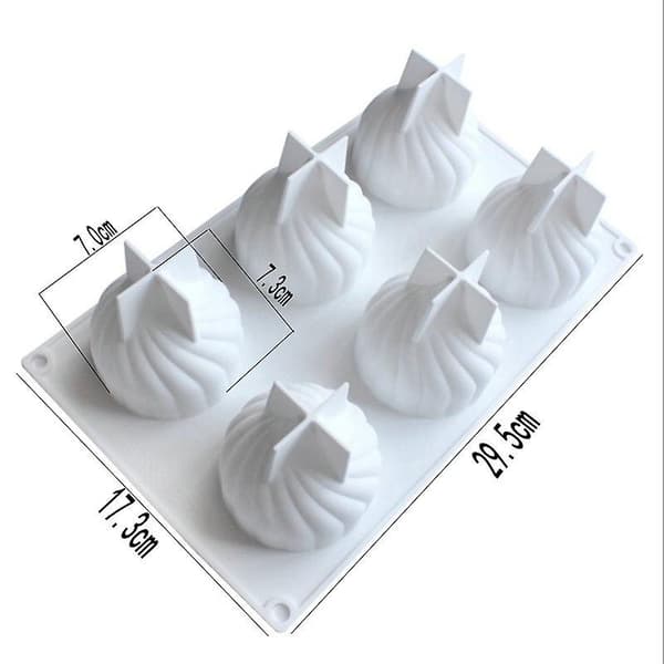 Silikone kageform 6 hulrum spiral