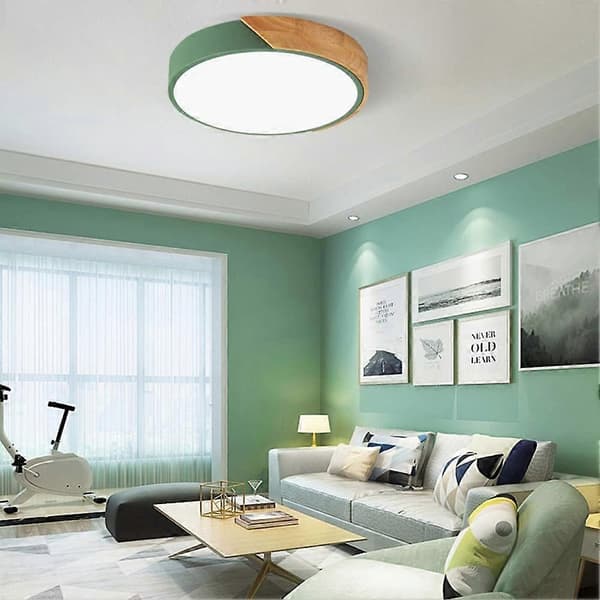 Rund dæmpbar LED-loftlampe, grøn, 12 tommer