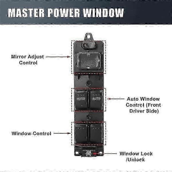 GS3L-66-350 Power Master Window Switch Vinduesløftekontakt til CX7 2007-2012. Sort SZRH A-S657CJY 5 5