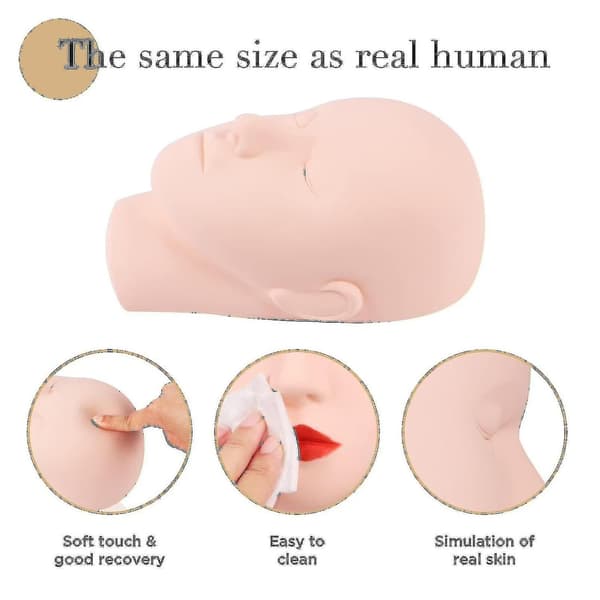 Vipper Mannequin Hode, Øvelseshode, for Sminke og Vippeextensions, Kosmetologi Dukkehode