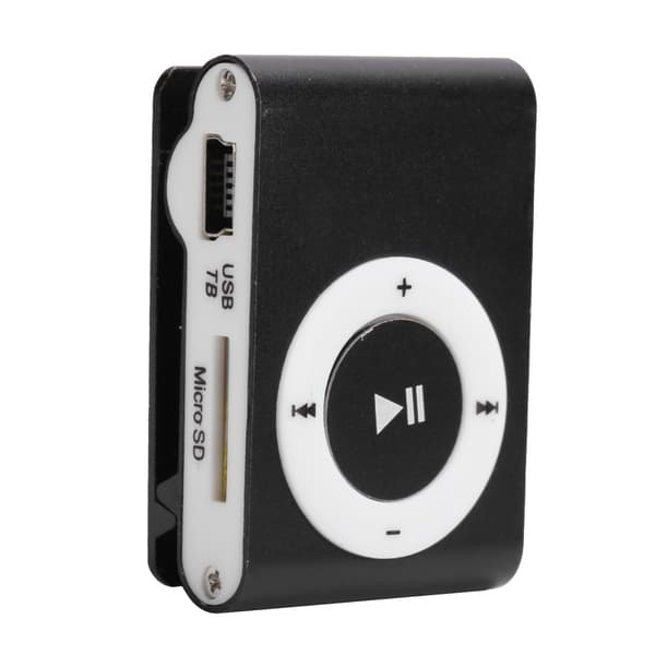 Portable Digital MP3 Player with Belt Clip Headphones USB Cable Black