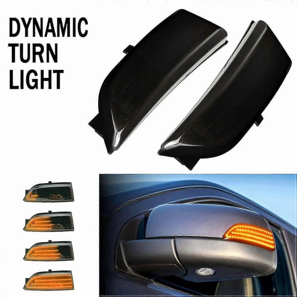 Dynamiska LED-blinkers för sidospeglar för fordon 2015-2019, rökfärgad finish Black