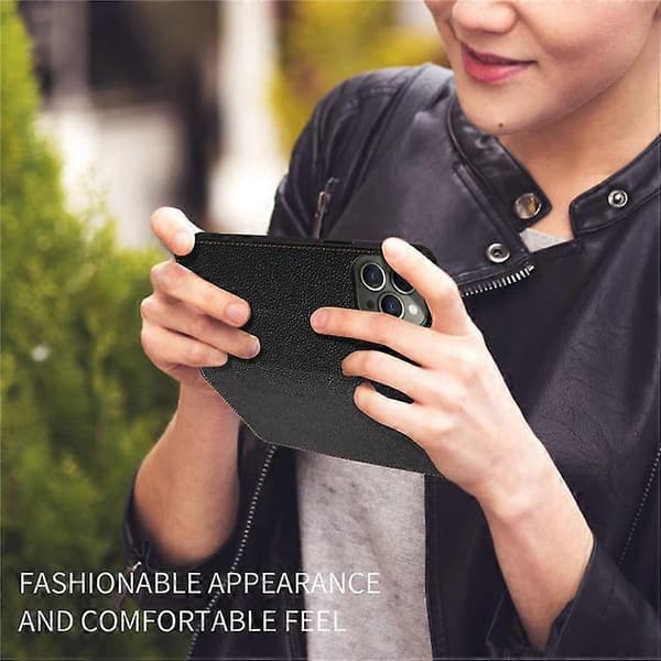 Kompatibel med iPhone 13 Pro Fodral RFID Stark Magnetisk Läder Plånboksfodral Black