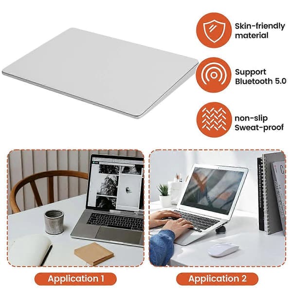 Bluetooth Touchpad Multi-Funktions Gestus Trackpad Genopladelig Trådløs Touchpad til Bærbar IPad I White