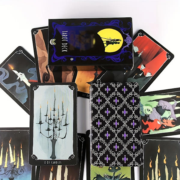 1 Eske med 78 Kort Jule Tarot Oracle Kort for Underholdning, Spådomsspill, Tarot med Elektronisk Brukerveiledning 1 Box