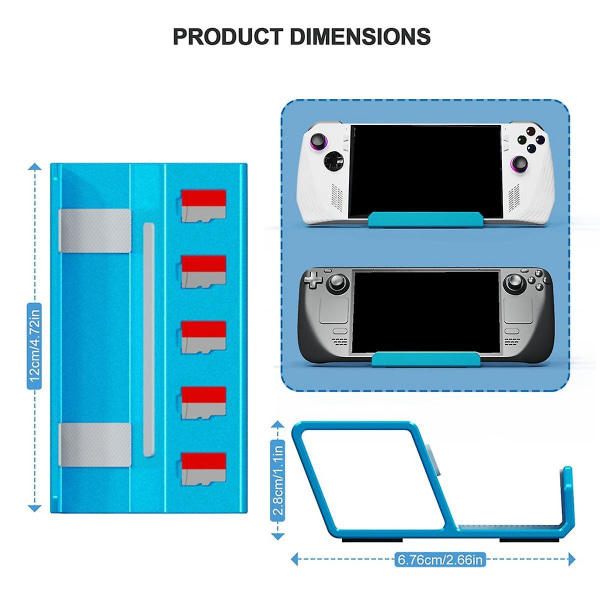For Ally Håndholdt Desktop Aluminium Legering Stativ Steamdeck/Switch Mobiltelefon Bærbar Enkel Stativ, Blå