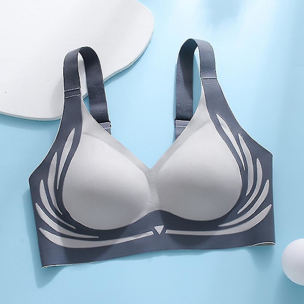 Løftende Anti-Sagging Trådløs Push-Up BH Maskinvaskbar Komfort Underundertøj til Matchende Tøj Mælkehvid Milky White L