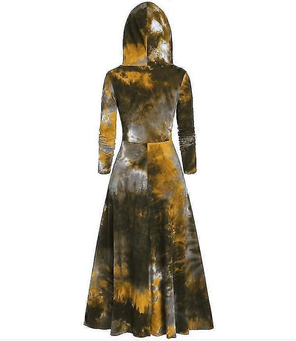 Mode Tie-dye Långärmad Hoodie Dam Höst/Vinter Klänning L