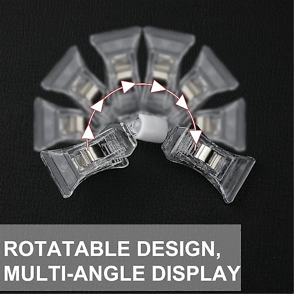 50 stk. dobbeltsidede skilteclips Mini Clip Transparent Roterbar Vareclips til Skilteholder [db] as shown