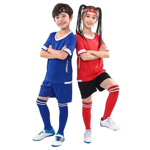 Fotbollströja för barn Fotbollströja Fotboll Träningsdräkter Sportkläder Blue 22(130-135cm)
