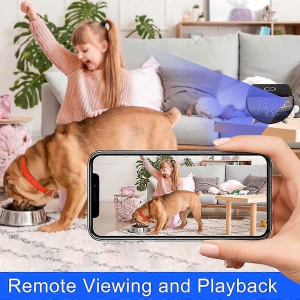 5 i 1 15W Smart Skrivbordsladdare HD Dold Kamera Trådlös WiFi Säkerhetskamera White