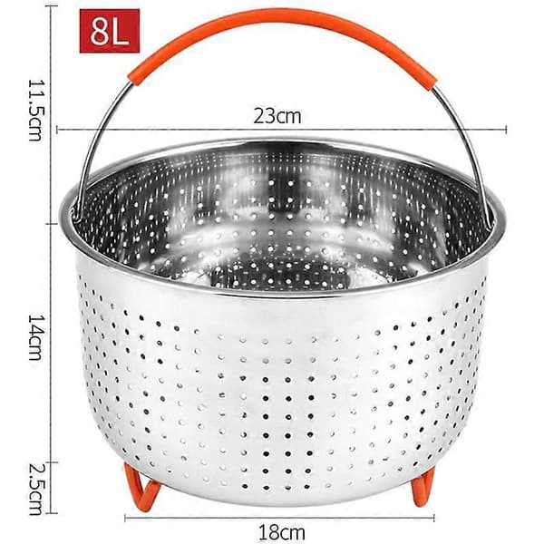 Dampkurv i rustfrit stål Instant Pot tilbehør til 3/6/8 Qt Instant Pot silver 16.5*18cm