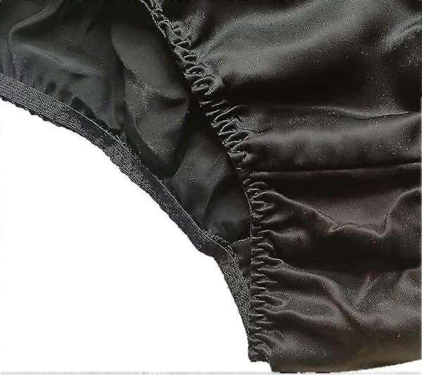 Silkeundertøj til mænd, ren silke, 100% morbærsilke, strækbar talje, basic briefs, blød S-3xl L