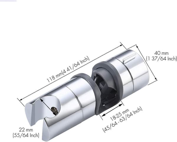 Duschfäste 18-25 mm diameter justerbart duschhuvudfäste ersättningsskena handdusch A