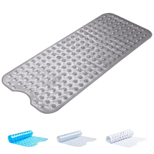 Duschmatta Halkfri Anti-Mögel - Duschmatta för Badkar och Badrum med Dräneringshål och Starka Sugkoppar Maskintvättbara Badmattor transparent