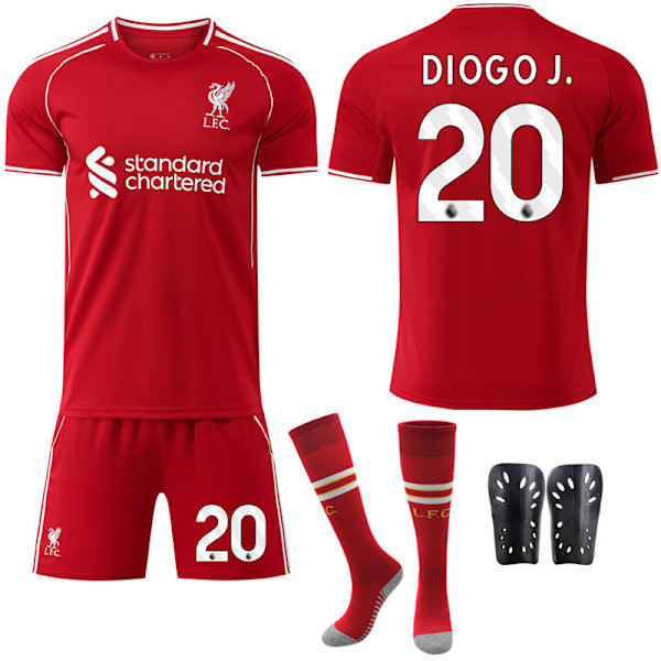 Liverpool FC No.20 Diogo J. kotipaita 2025-2026 (sisältää sukat ja polvisuojat) With socks+kneepad S