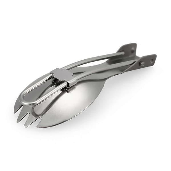 TOMSHOO Titanium Fällbar Spork Lättvikts Utomhus Middagsspork Bestick för Resor Camping BackpackingCJY