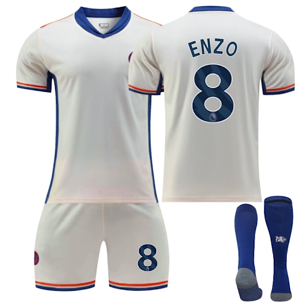 Chelsea Hjemme Fotballdrakt Barn 2024-2025 - Borte Enzo Nr. 8 - Sokker 16 Nr. 8 - Sokker No. 8 - Socks 16