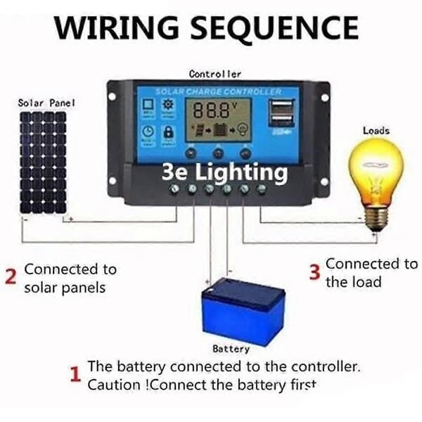 12v/24v Auto Solarpanel Batteri Controller Digital Display Solar Opladningscontroller til Solar Advarselslys CJY 10A