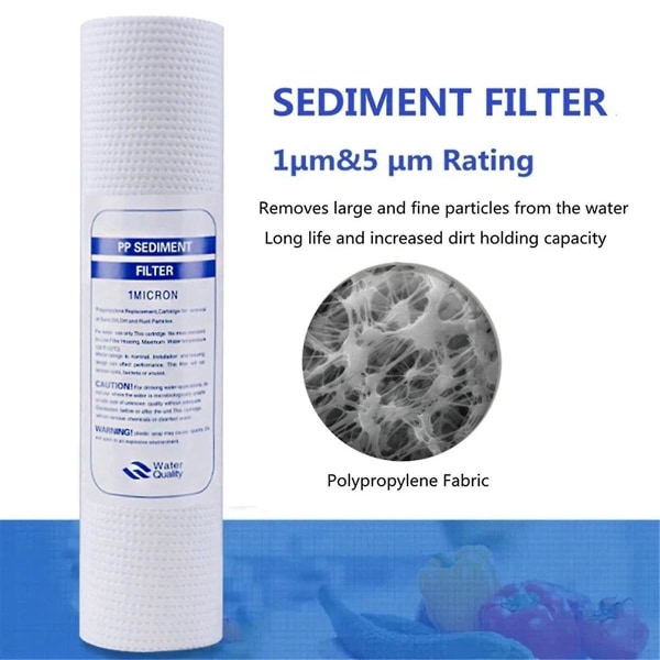 10 ST Universal vattenfilter PP bomullsfilter Sedimentvattenfilter Polypropenmaterial , 1 Mi