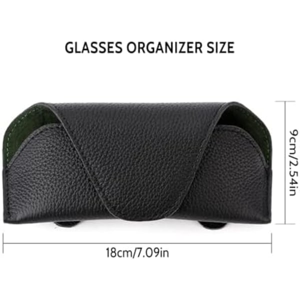 18x9cm Bil Solskydd Glasögonhållare Bil Glasögonfodral PU Läder Magnetisk Bil Glasögonhållare Universal Bil Interiörtillbehör