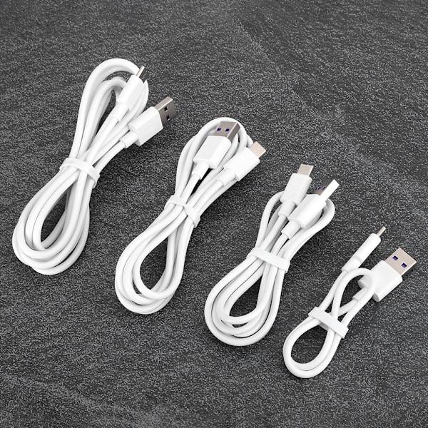 4 stk sett type C superrask 5A USB datakabel laderledning hurtigladekabler