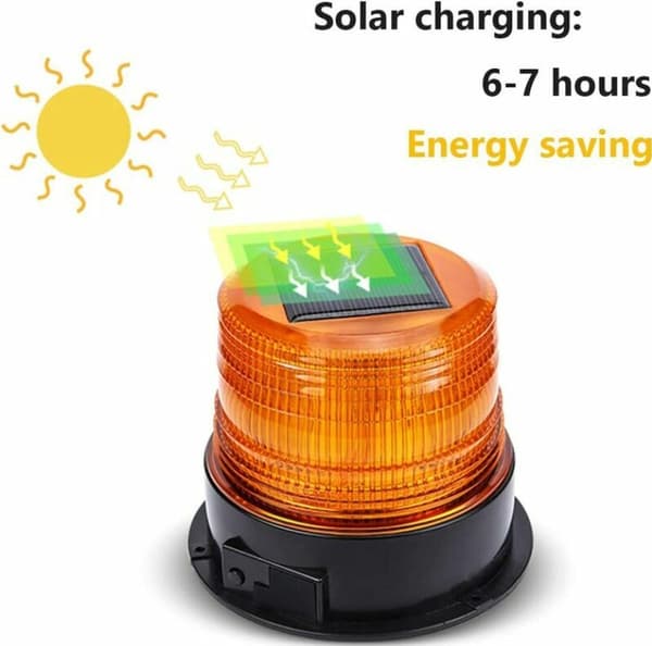 12V LED Warning Light Rotating Magnetic Warning Light Flashing for Car Truck Wireless Super Bright (Solar/USB Warning Light)