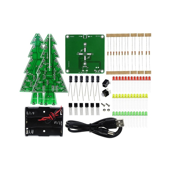 DIY Christmas Trees Soldering Project, 3d Christmas Trees Led Kits Diy Electronic Kit Soldering As