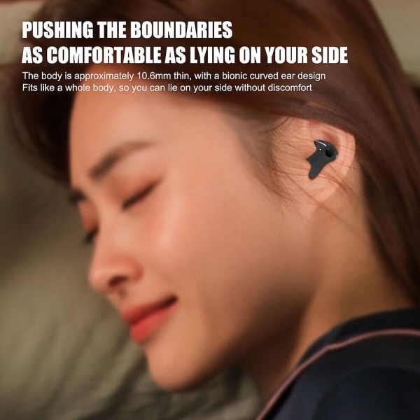 2023 Bluetooth Ørepropper Headset Tws 5.3 Trådløse Øretelefoner Usynlige Til Alle Telefoner. BLACK