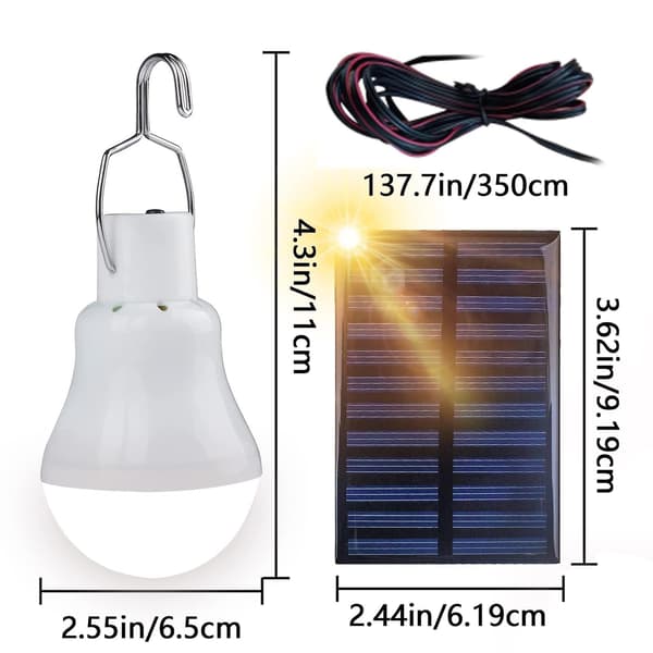Solar LED Skurlys, 2 Pak Bærbar USB Genopladelig Lanterne med Solpanel, 110 Lumen Campinglys til Indendørs og Udendørs Camping 1 pack