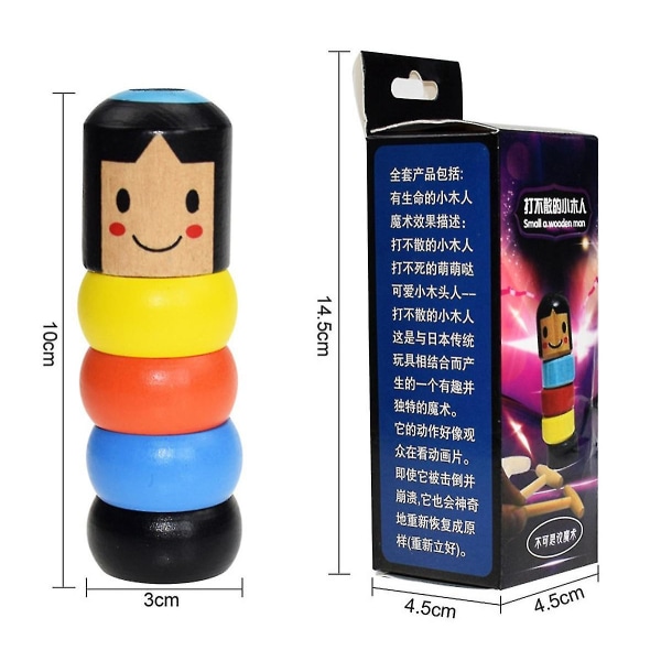 3,74 x 1,2 x 1,2 tommer Trick Toy Trelaget Magic Immortal Daruma for barn/voksne