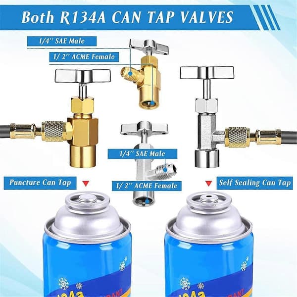AC R134A Adapter Quick Coupler Kit, R134a Tankhaneventil R134a til R22/410a til Aircondition Ref As Shown