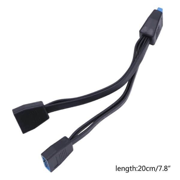 USB 3.0 Header Forlængerkabel 19/20 Pin 1 til 2 Y Splitter