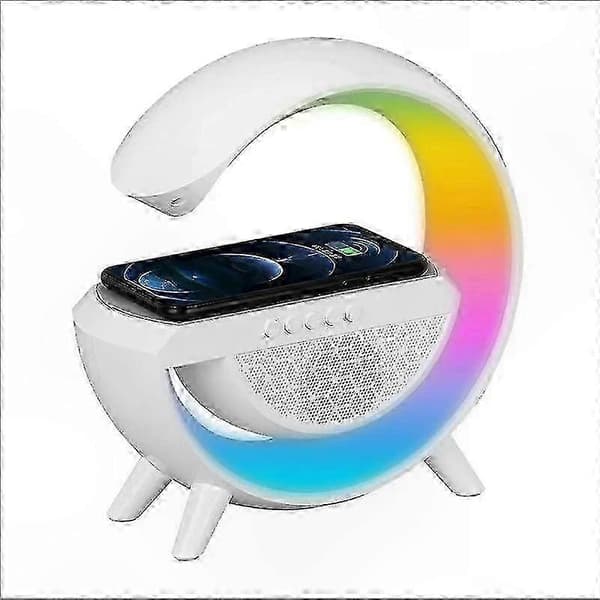 Langaton lataava Bluetooth-kaiutin värikkäällä LED-valolla makuuhuoneen tunnelmaääneen White