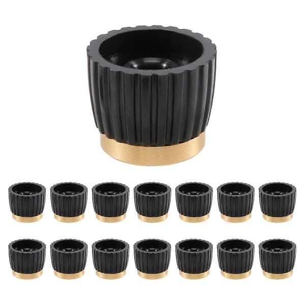 15 st Gitarrförstärkare AMP Tryckknapp med Hatt Passar 6 mm Diameter Potentiometrar Black   Golden