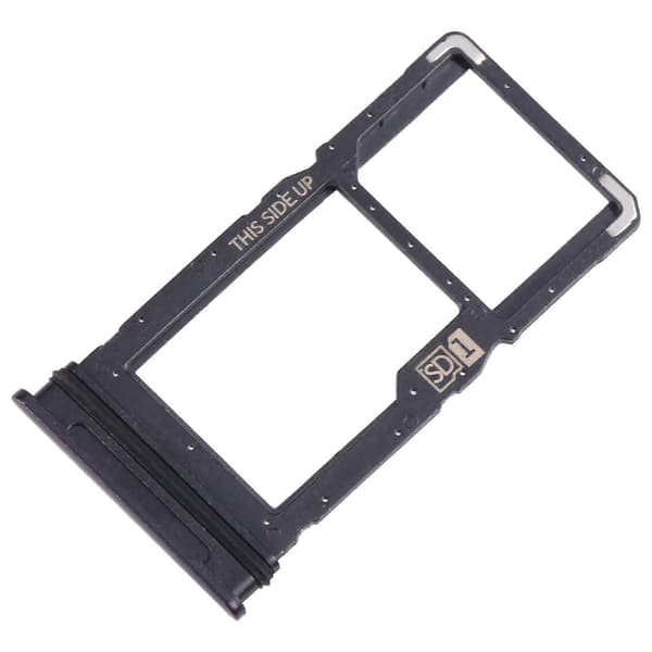 Til Motorola One 5G Ace SIM-kortbakke + Micro SD-kortbakke Black