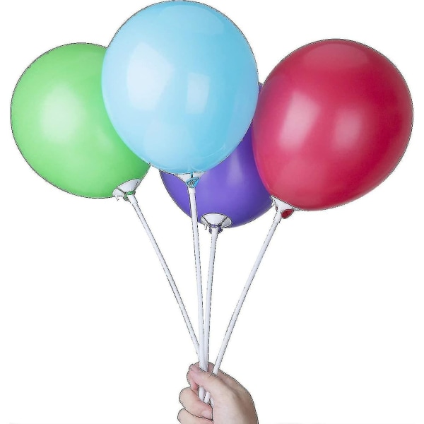 Enkelte ballonstænger - 100 stk. ballonstænger klare ballonstænger til bryllupsfødselsdagsfest dekoration, ballonstænger 40 cm