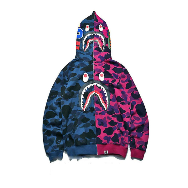 Shark Ape Bape Huppari Camo-Painatus Polyesteri Neule Rentoutunut Löysä Vetoketju Huppari Takki Miehille Naisille Raoliang