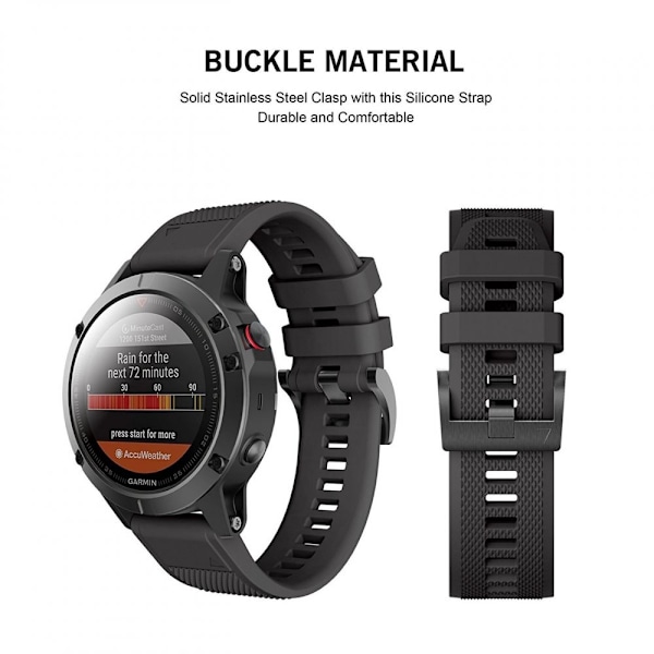 Tech-Protect Garmin Fenix 5/6/6 Pro/7 Armbånd Glatt Svart 40