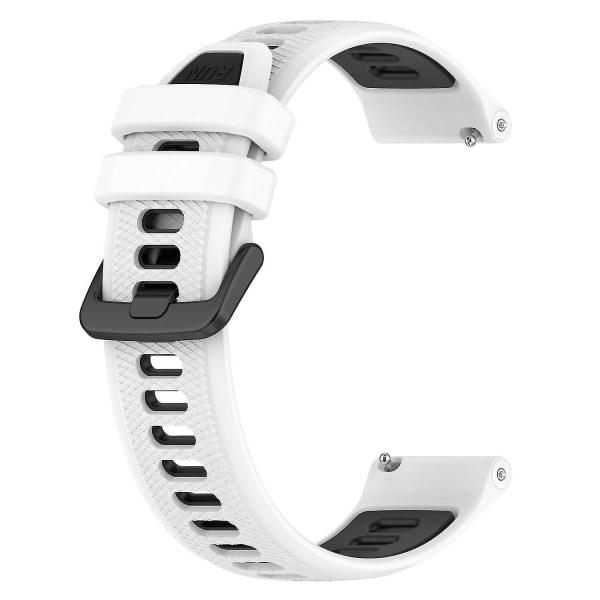 Garmin Forerunner 265S -kelloille silikonirannekkeet 18 mm, kaksiväriset, vaihtohihnaksi White Black