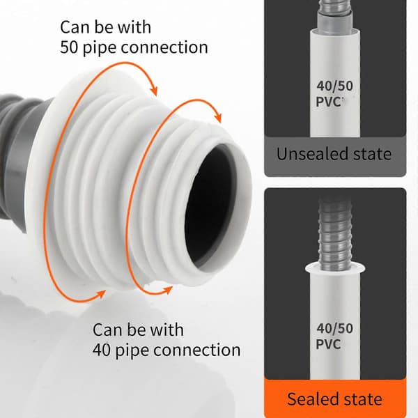 Fleksibel 70 cm/100 cm lang PVC afløbsslange, forlænget afløbsrør til badeværelsesvask og køkkenvaskinstallation 150cm
