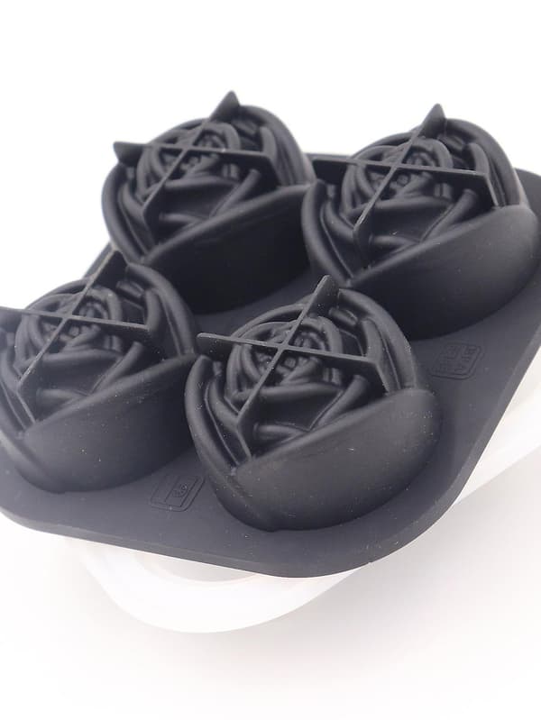 3D roseformet isbitformprodusent, enkel utløsning av silikon og fleksibelt brett, gjenbrukbart, svart
