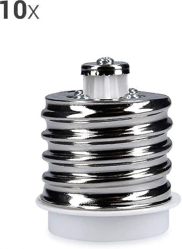10x Sokkeladapter - 10x E40 til E27 Sokkelomformer - E27 Sokkel Lampeholderadapter for Halogen LED-pære, CJY